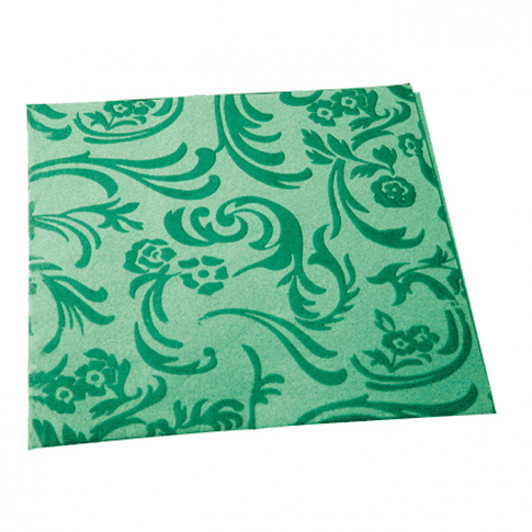 Serviette non-tissé damassée vert foncé