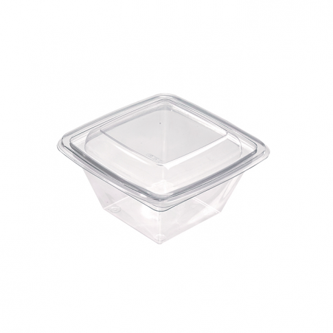 Saladier plastique PET carré transparent