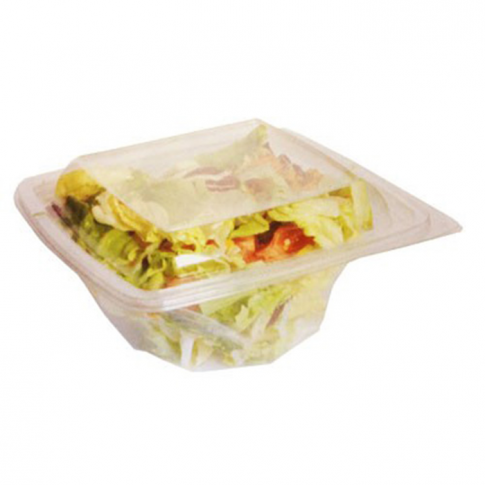 Saladier PET carré transparent vrillé
