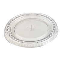 Couvercle PET transparent plat avec trou