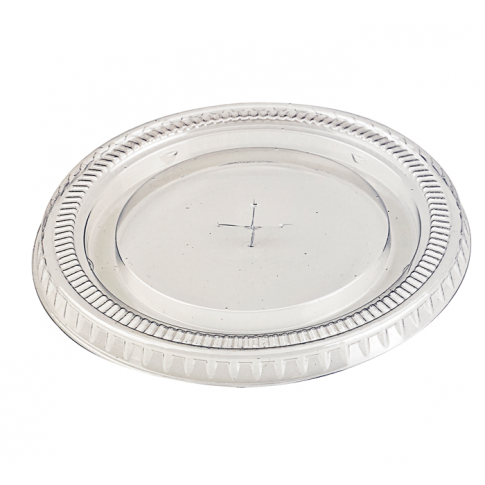 Couvercle PET transparent plat avec trou