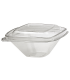 Pot Deli carré PET transparent avec couvercle
