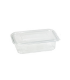 Barquette plastique PET rectangulaire transparente avec couvercle attaché