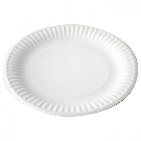 Assiette ronde en carton blanc