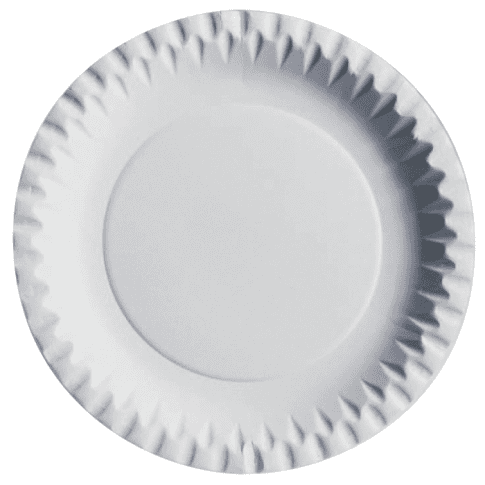 Assiette ronde en carton blanc