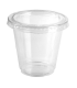 Pot plastique PP transparent avec couvercle PET plat