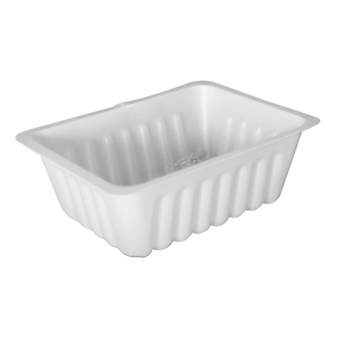Barquette plastique PS translucide rectangulaire 250ml 111x87mm H43mm