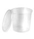 Boite plastique PP ronde transparente avec couvercle 870ml Ø120mm  H125mm