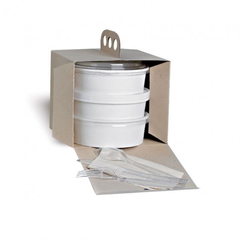 Boite à emporter carton kraft brun ?Coup de poing?  176x176mm H150mm