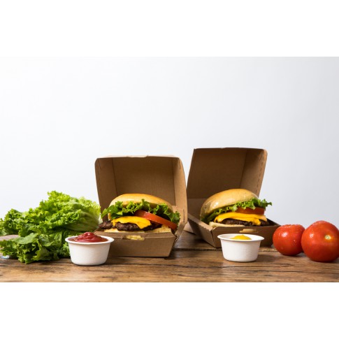 Boîte burger carton kraft brun  95x95mm H50mm