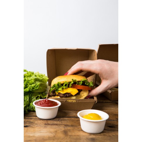 Boîte burger carton kraft brun  95x95mm H50mm