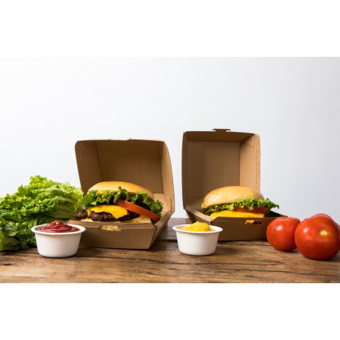 Boîte burger carton kraft brun  95x95mm H50mm