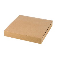 Boîte pâtissière carton kraft brun 23 x 23 x 5 cm