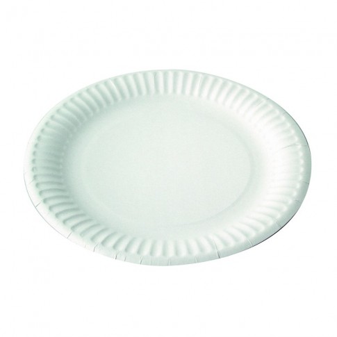 Assiette ronde en carton blanc  H15mm