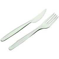 Kit couvert PLA blanc 2/1: couteau fourchette, emballage    H180mm