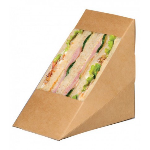 Triangle sandwich kraft triple à fenêtre  82x123mm H123mm
