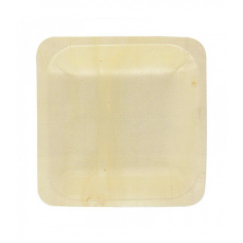 Assiette carrée en bois "Scandinavie"  140x140mm H25mm