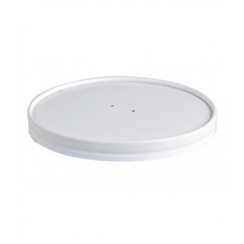 Couvercle plat blanc en carton kraft perforé pour la vapeur  H16mm