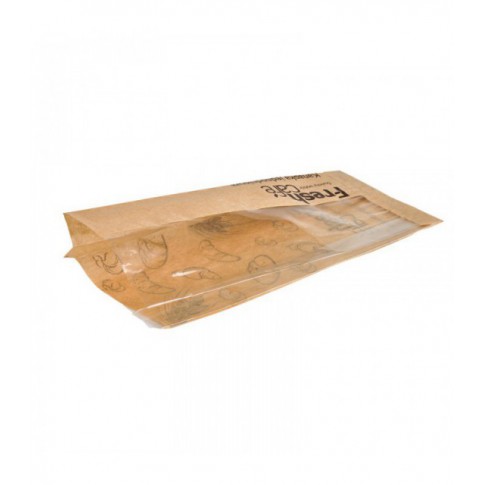 Sac kraft avec fenêtre sur côté et soufflet 120x40mm H340mm