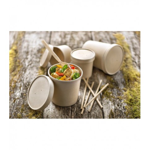 Pot carton brun chaud et froid avec couvercle carton 620ml Ø97mm  H118mm