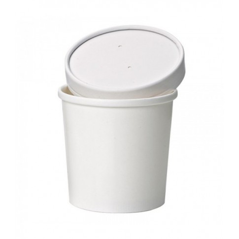 Pot carton blanc chaud et froid 350ml Ø90mm  H85mm