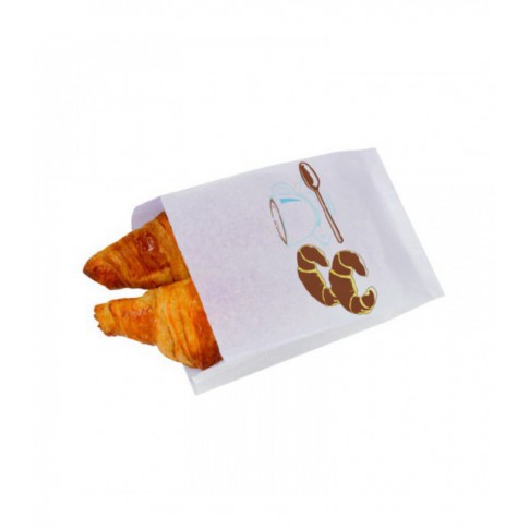 Sac papier tout usage blanc décor croissant  180x280mm H80mm