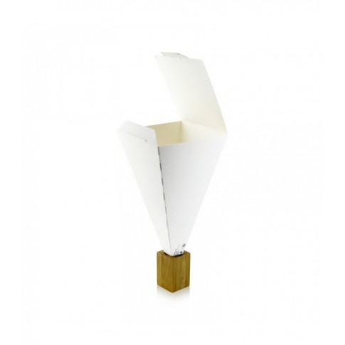 Cône snack refermable carton blanc  90x90mm H190mm