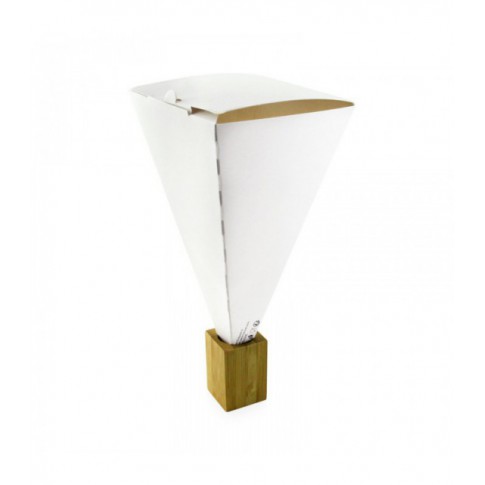 Cône snack refermable carton blanc  90x90mm H190mm