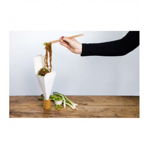 Cône snack refermable carton blanc  90x90mm H190mm