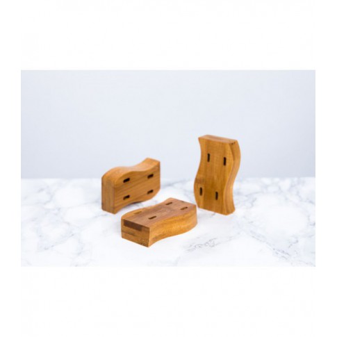 Support en bambou forme vague pour 14 piques 160x65mm H20mm