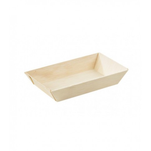 Barquette rectangulaire en bois "Samouraï"  155x85mm H28mm