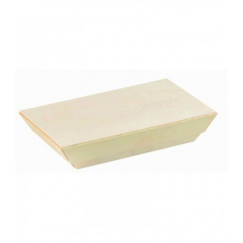 Barquette rectangulaire en bois "Samouraï"  155x85mm H28mm