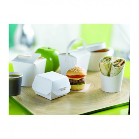 Pot carton rond carton blanc fermeture à encoche 450ml Ø83mm  H100mm