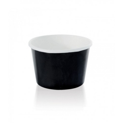 Pot carton noir chaud et froid 200ml Ø90mm  H48mm