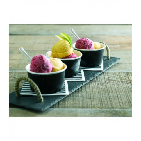 Pot carton noir chaud et froid 200ml Ø90mm  H48mm