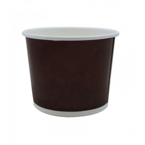 Pot carton marron foncé chaud et froid 140ml Ø72mm  H56mm