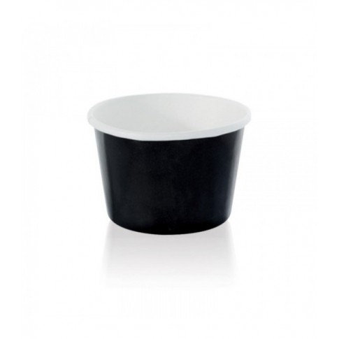 Pot carton noir chaud et froid 130ml Ø80mm  H44mm