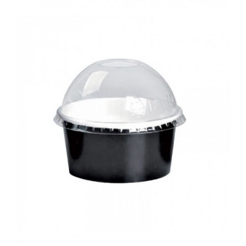 Pot carton noir chaud et froid 130ml Ø80mm  H44mm