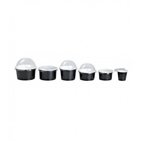 Pot carton noir chaud et froid 130ml Ø80mm  H44mm