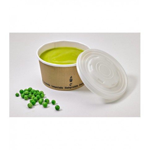 Pot à soupe carton blanc biodégradable 230ml Ø90mm  H62mm
