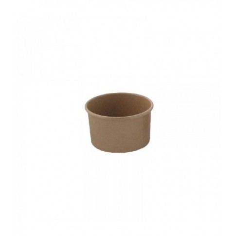 Pot carton kraft brun chaud et froid 130ml Ø74mm  H50mm