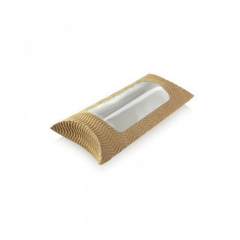 Etui carton ondulé avec fenêtre rectangulaire pour sandwich chaud  183x114mm H44mm