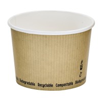 Pot à soupe carton blanc biodégradable 450ml Ø114mm  H80mm