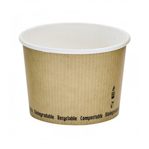 Pot à soupe carton blanc biodégradable 450ml Ø114mm  H80mm