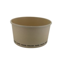 Saladier rond en carton fibre de bambou "Buckaty" 1000 ml Diam: 15 cm 15 x 12,8 x 7,8 cm