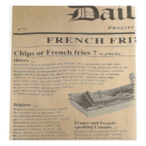 Papier alimentaire brun ingraissable impression journal  380x400mm