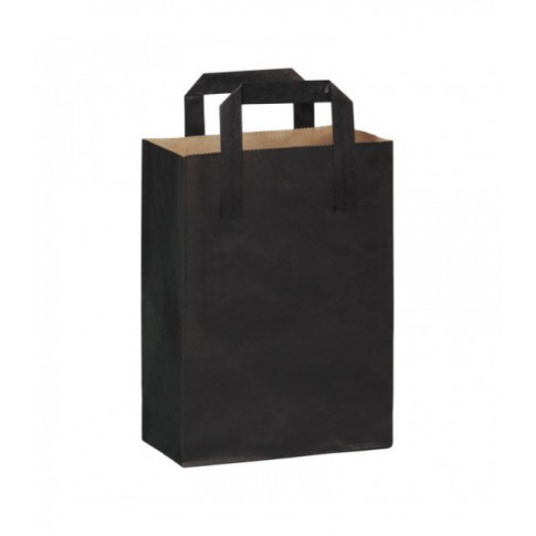 Sac cabas papier recyclé kraft brun imprimé noir 200x100mm H280mm