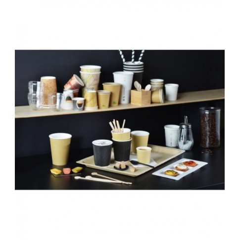Gobelet Rippley en carton kraft ondulé beige à double paroi  H136mm 450ml