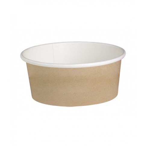 Pot "Deli" rond en carton décor brun  H72mm 480ml