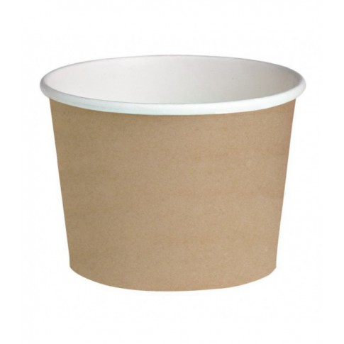 Pot "Deli" rond en carton décor brun  H99mm 650ml